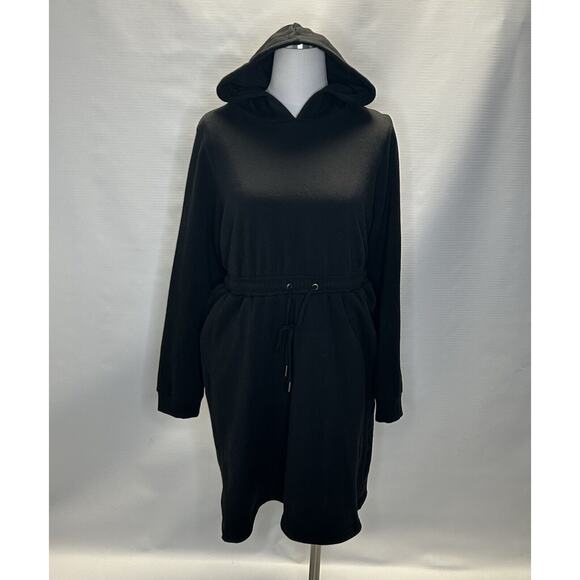 New Torrid Sweatshirt Dress Womens Med Large Fleece Hoodie Black Hooded Pullover - Picture 1 of 13